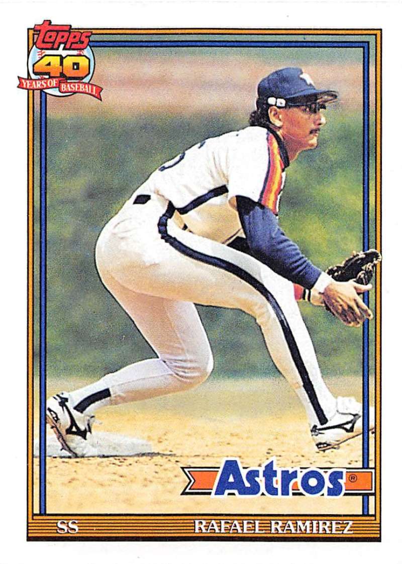 1991 Topps #423 Rafael Ramirez UER Baseball Houston Astros Image 1