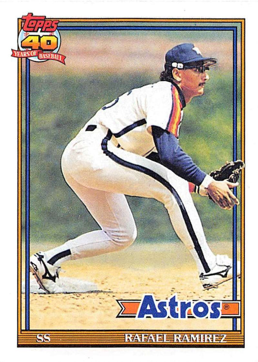 1991 Topps #423 Rafael Ramirez UER Baseball Houston Astros  Image 1