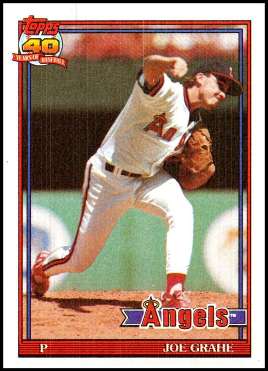 1991 Topps #426 Joe Grahe Baseball RC Rookie California Angels  Image 1