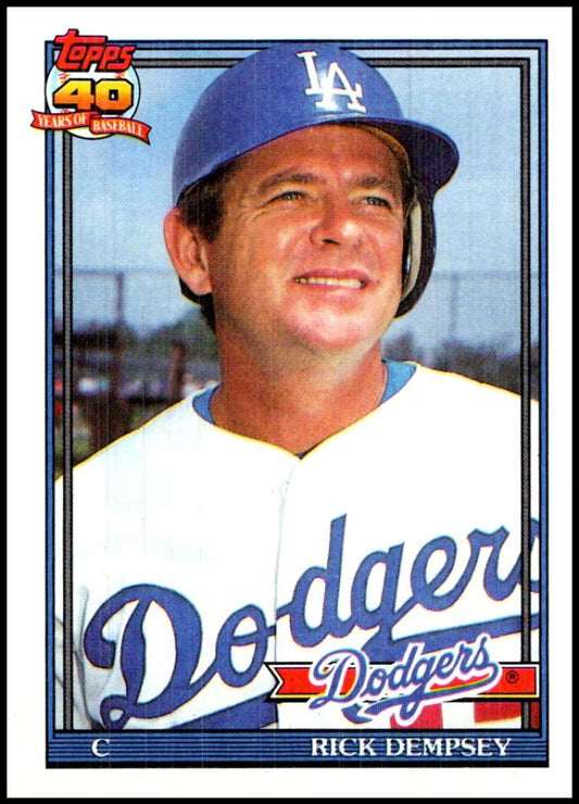 1991 Topps #427 Rick Dempsey Baseball Los Angeles Dodgers  Image 1