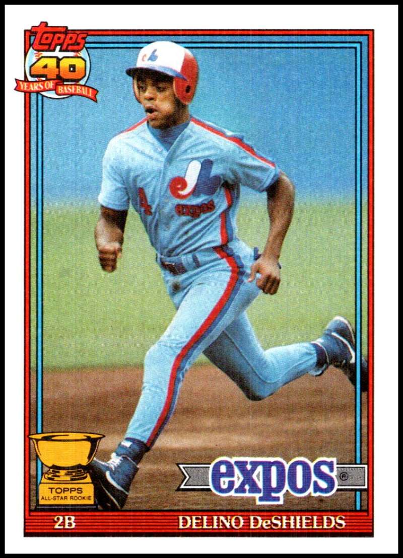 1991 Topps #432 Delino DeShields Baseball Montreal Expos Image 1
