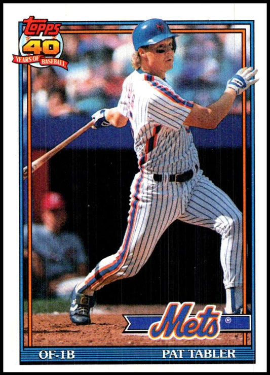 1991 Topps #433 Pat Tabler Baseball New York Mets  Image 1
