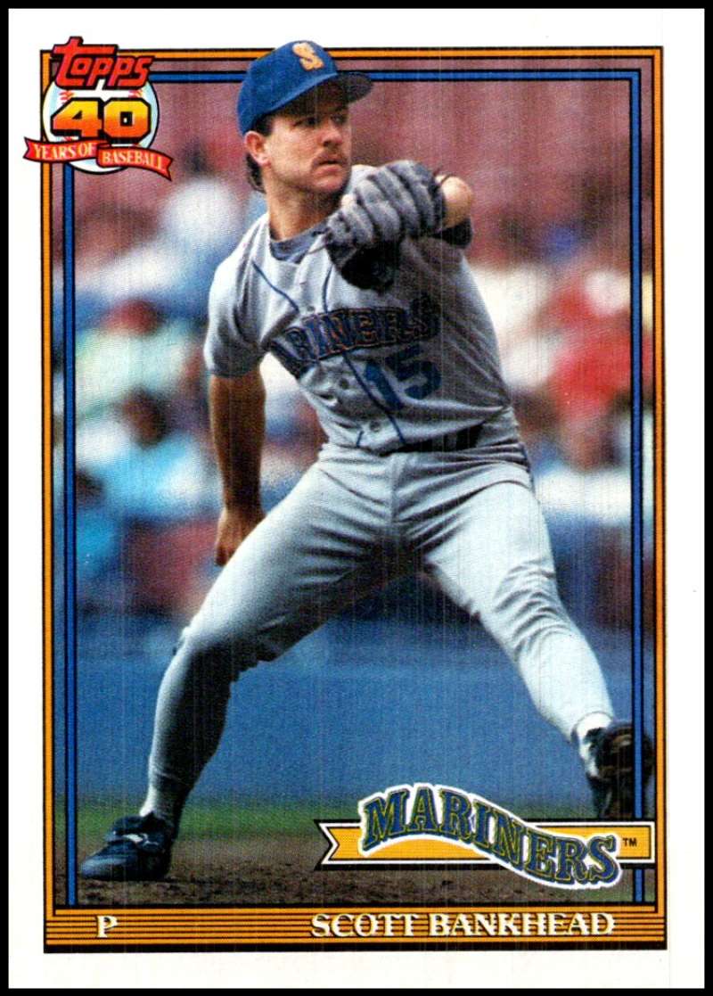 1991 Topps #436 Scott Bankhead Baseball Seattle Mariners Image 1