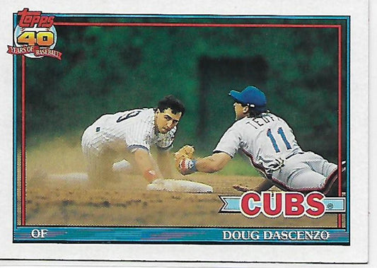 1991 Topps #437 Doug Dascenzo Baseball Chicago Cubs  Image 1
