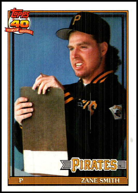 1991 Topps #441 Zane Smith Baseball Pittsburgh Pirates  Image 1