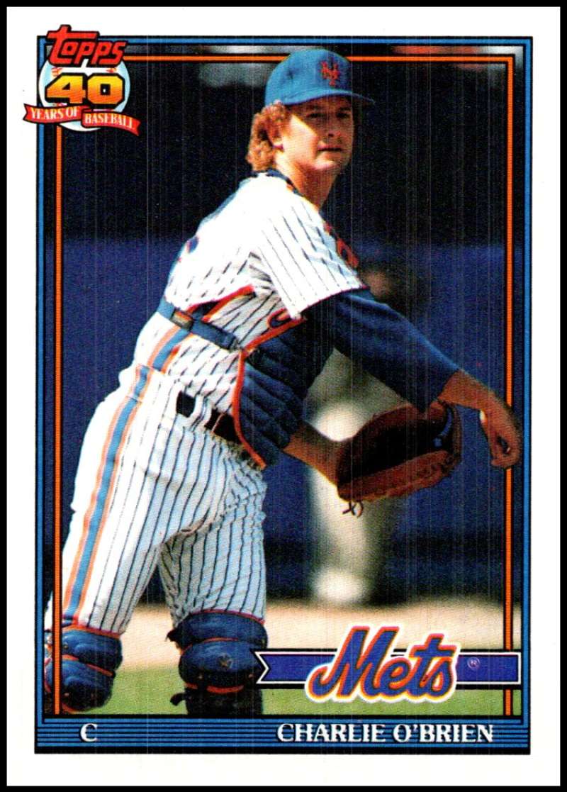 1991 Topps #442 Charlie O'Brien Baseball New York Mets Image 1
