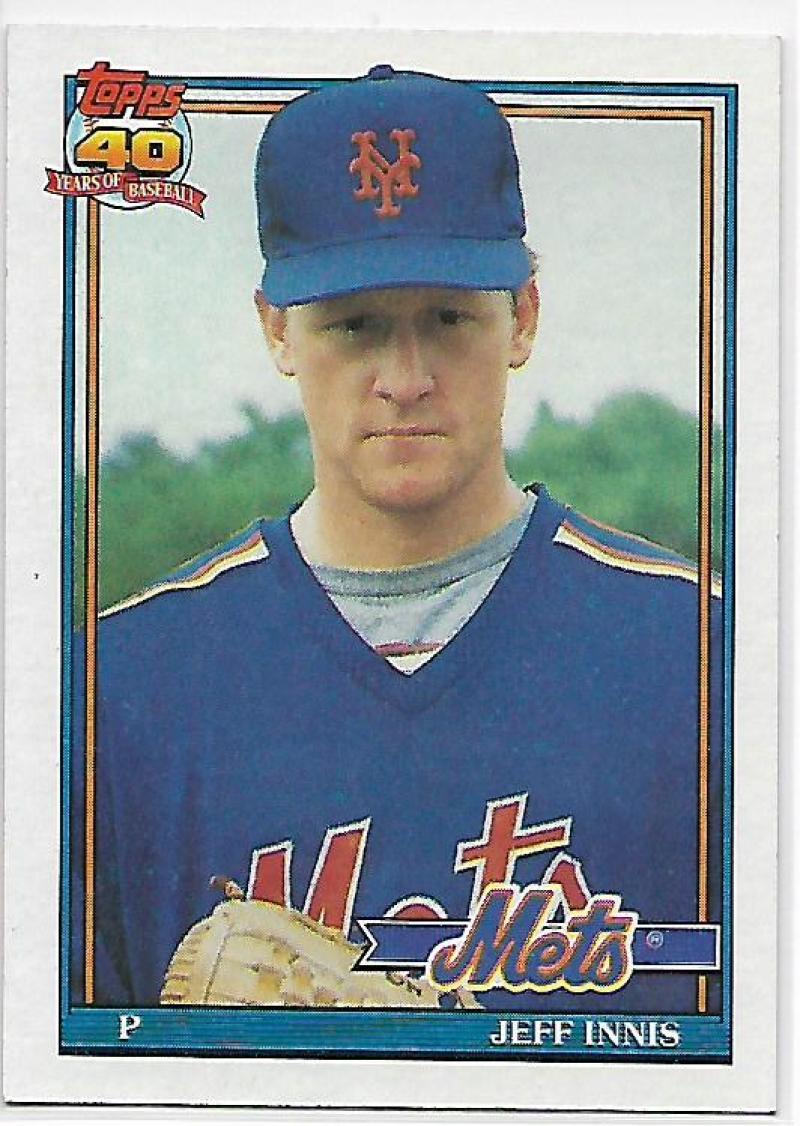 1991 Topps #443 Jeff Innis Baseball New York Mets Image 1