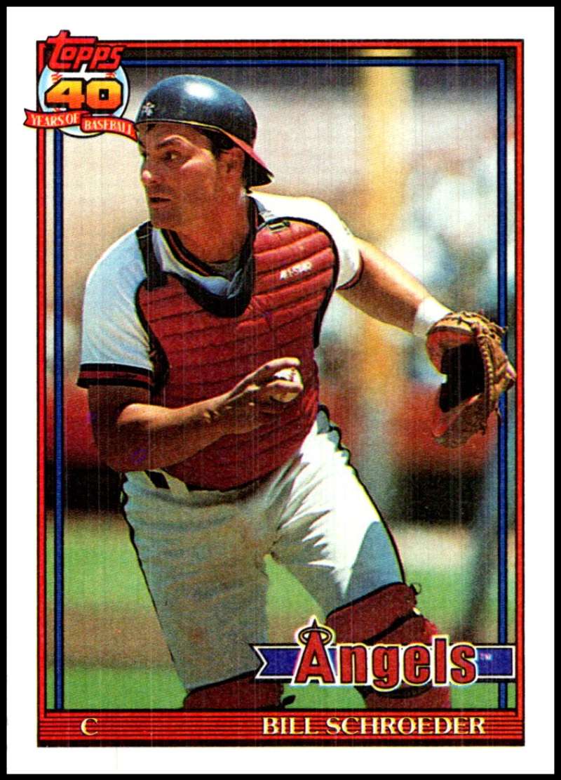 1991 Topps #452 Bill Schroeder Baseball California Angels Image 1