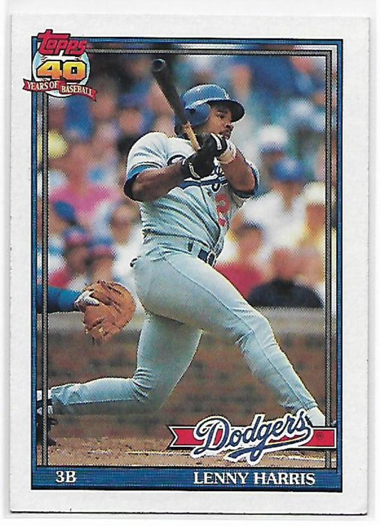 1991 Topps #453 Lenny Harris Baseball Los Angeles Dodgers  Image 1