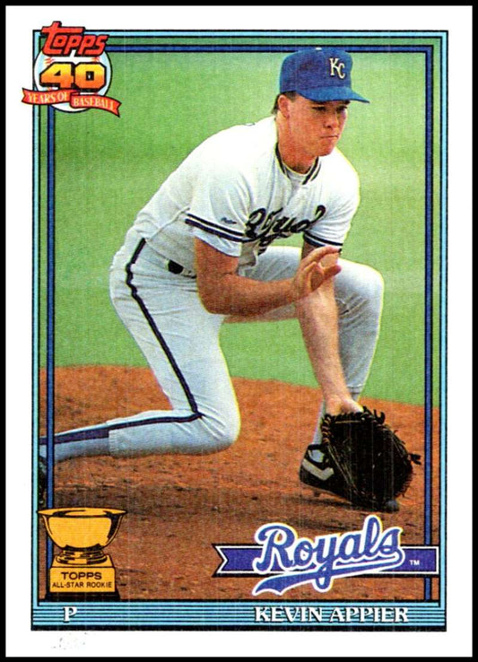 1991 Topps #454 Kevin Appier ERR Baseball Kansas City Royals  Image 1
