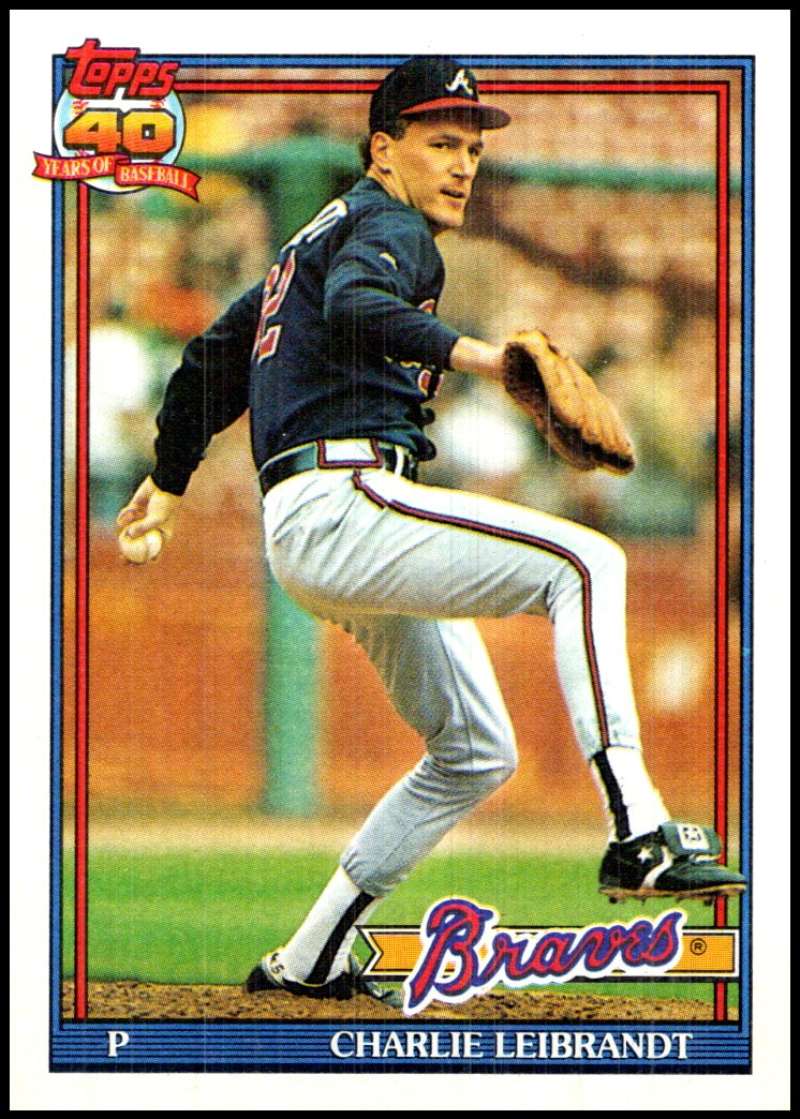 1991 Topps #456 Charlie Leibrandt Baseball Atlanta Braves Image 1