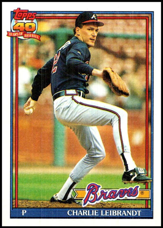 1991 Topps #456 Charlie Leibrandt Baseball Atlanta Braves  Image 1