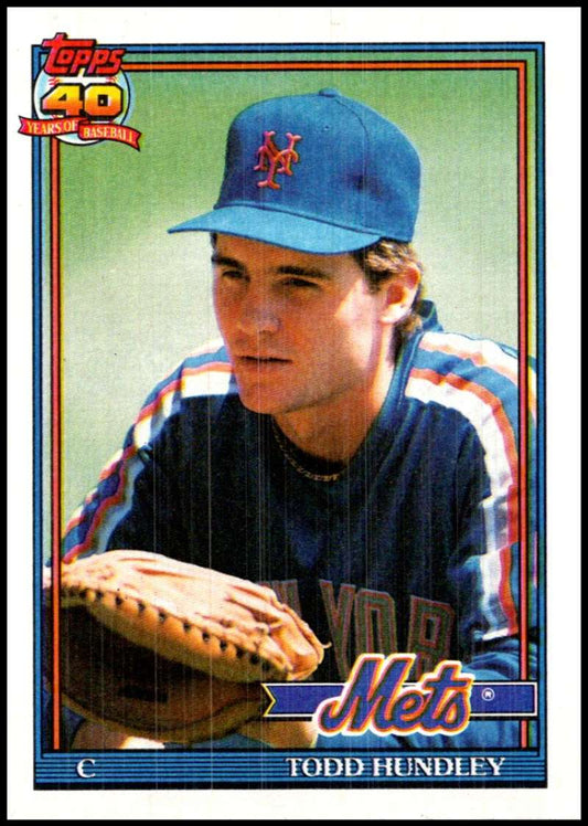 1991 Topps #457 Todd Hundley Baseball New York Mets  Image 1