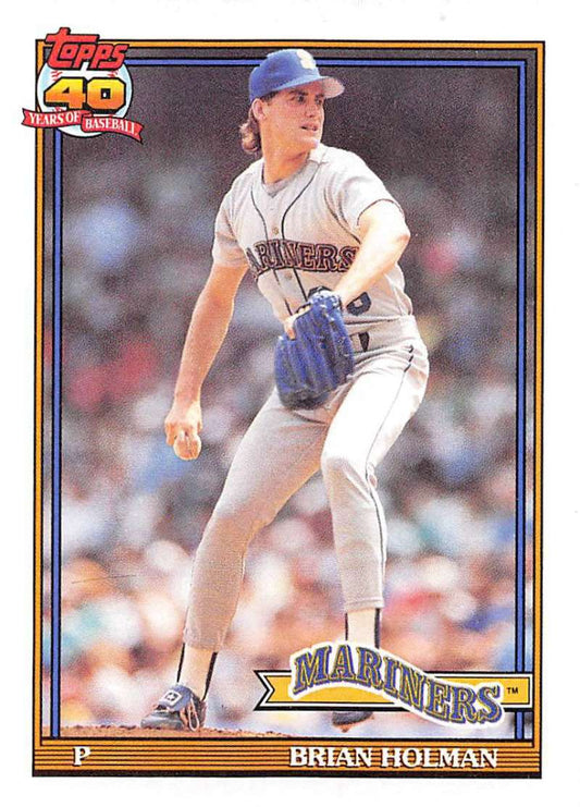 1991 Topps #458 Brian Holman Baseball Seattle Mariners  Image 1