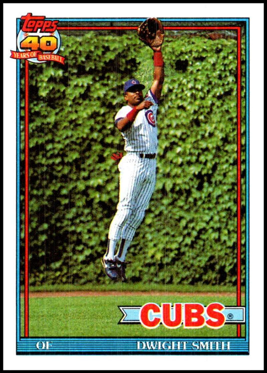 1991 Topps #463 Dwight Smith Baseball Chicago Cubs  Image 1