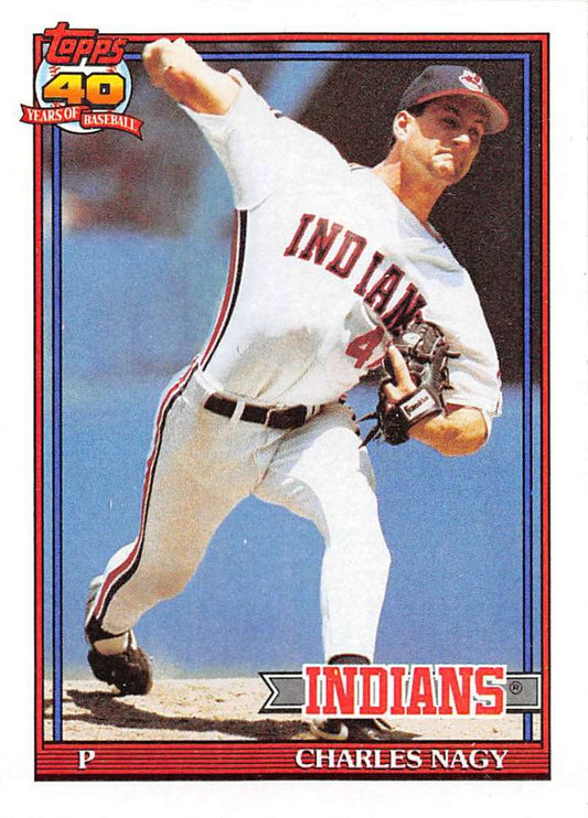 1991 Topps #466 Charles Nagy Baseball Cleveland Indians  Image 1