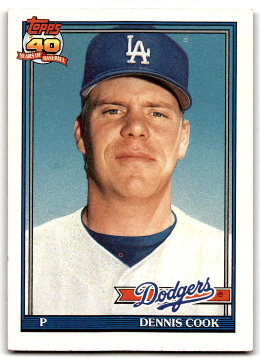 1991 Topps #467 Dennis Cook Baseball Los Angeles Dodgers  Image 1