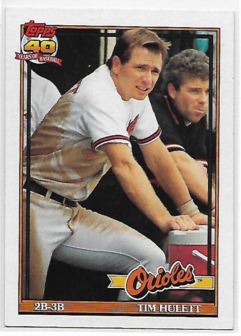 1991 Topps #468 Tim Hulett Baseball Baltimore Orioles Image 1