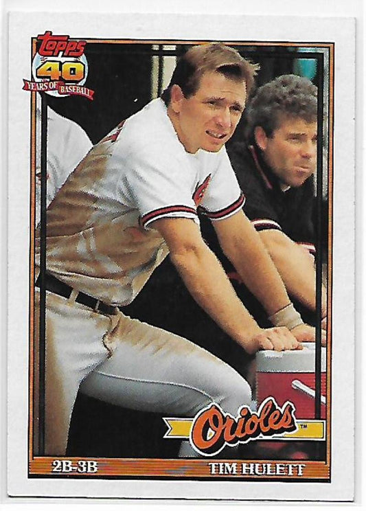 1991 Topps #468 Tim Hulett Baseball Baltimore Orioles  Image 1