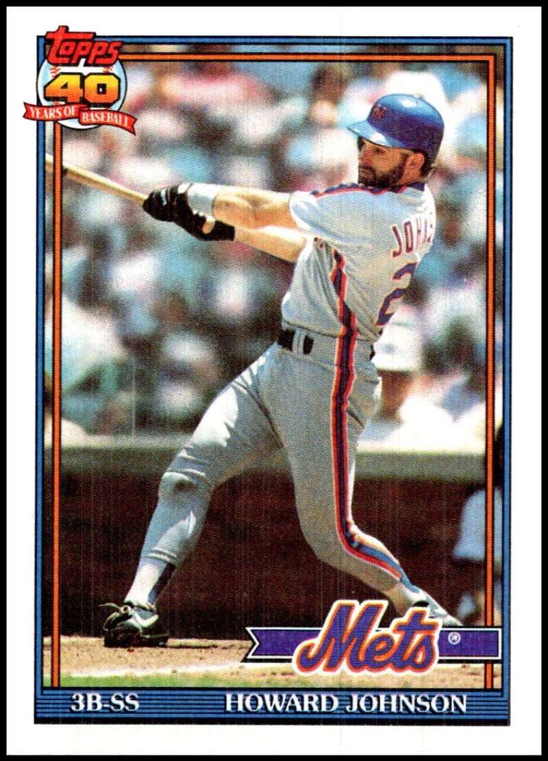 1991 Topps #470 Howard Johnson Baseball New York Mets Image 1