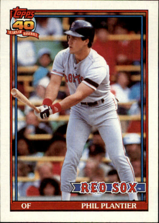 1991 Topps #474 Phil Plantier Baseball RC Rookie Boston Red Sox  Image 1