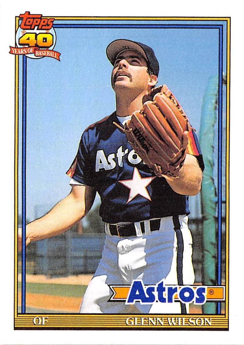 1991 Topps #476 Glenn Wilson Baseball Houston Astros Image 1