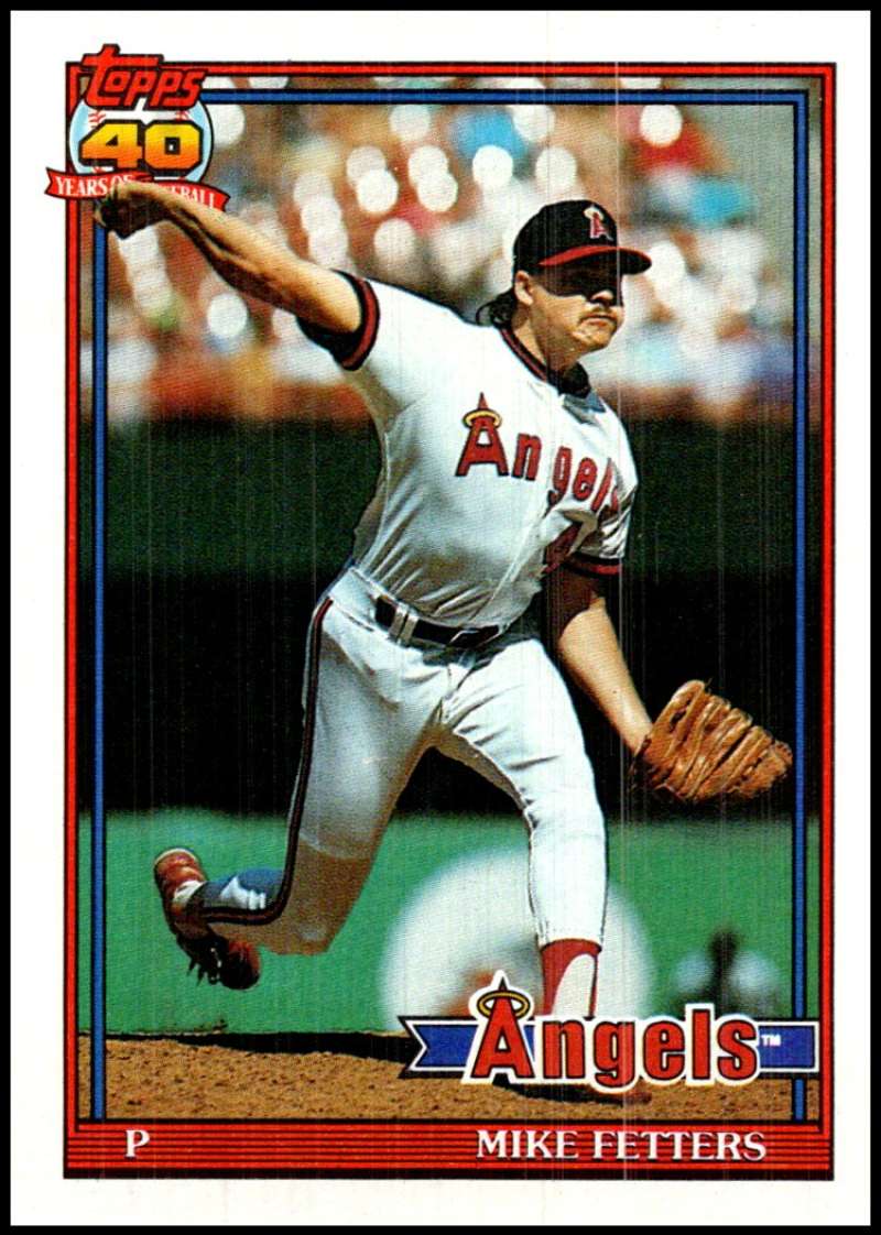 1991 Topps #477 Mike Fetters Baseball California Angels Image 1