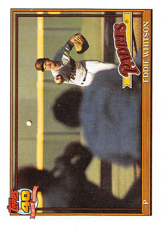 1991 Topps #481 Ed Whitson Baseball San Diego Padres  Image 1