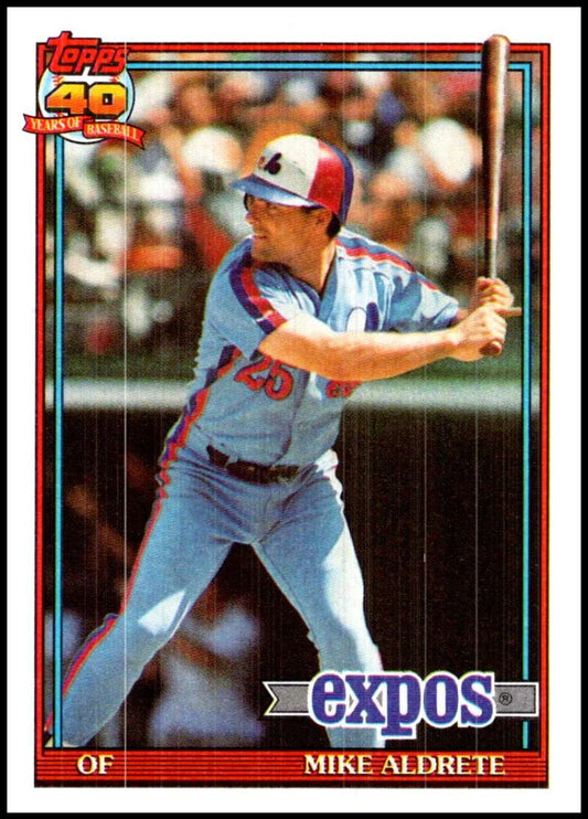 1991 Topps #483 Mike Aldrete Baseball Montreal Expos  Image 1