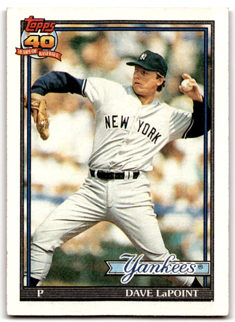 1991 Topps #484 Dave LaPoint Baseball New York Yankees Image 1