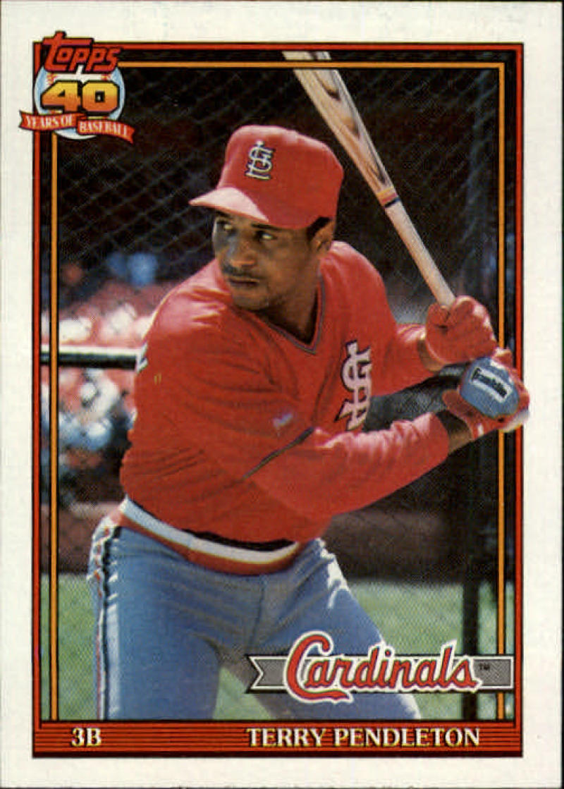 1991 Topps #485 Terry Pendleton Baseball St. Louis Cardinals Image 1