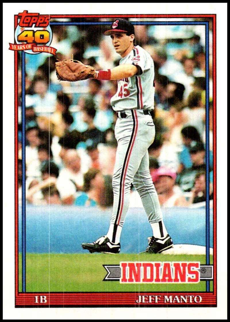 1991 Topps #488 Jeff Manto Baseball Cleveland Indians Image 1