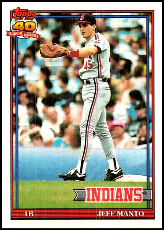 1991 Topps #488 Jeff Manto Baseball Cleveland Indians  Image 1