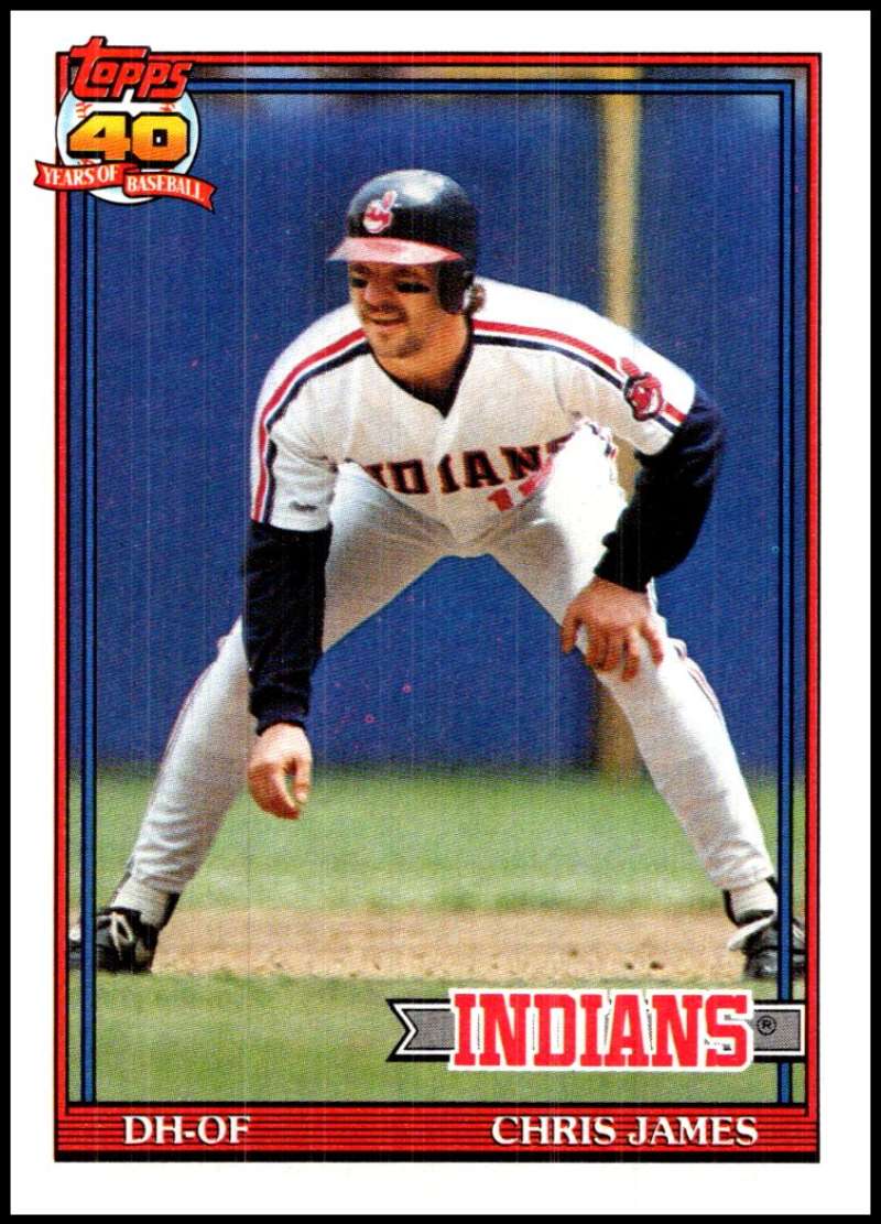 1991 Topps #494 Chris James Baseball Cleveland Indians Image 1