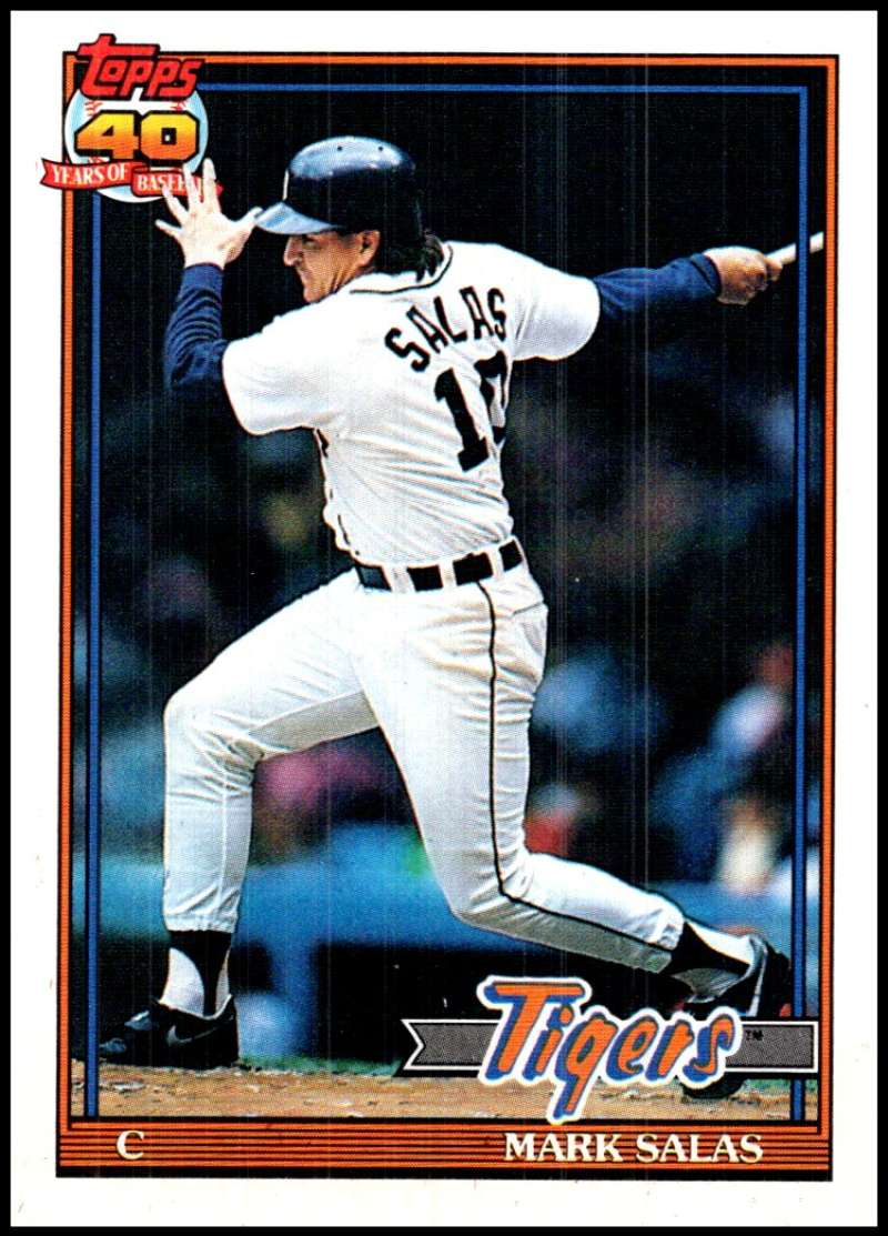1991 Topps #498 Mark Salas Baseball Detroit Tigers Image 1