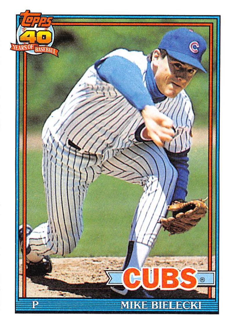1991 Topps #501 Mike Bielecki Baseball Chicago Cubs Image 1