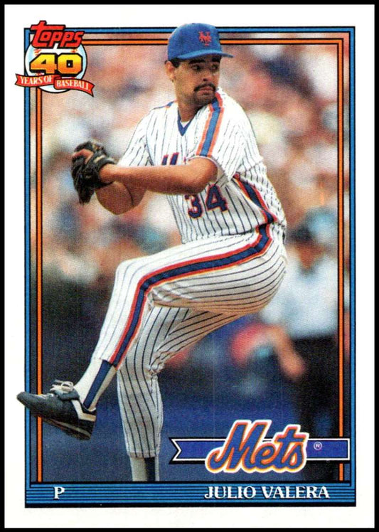 1991 Topps #504 Julio Valera Baseball New York Mets  Image 1