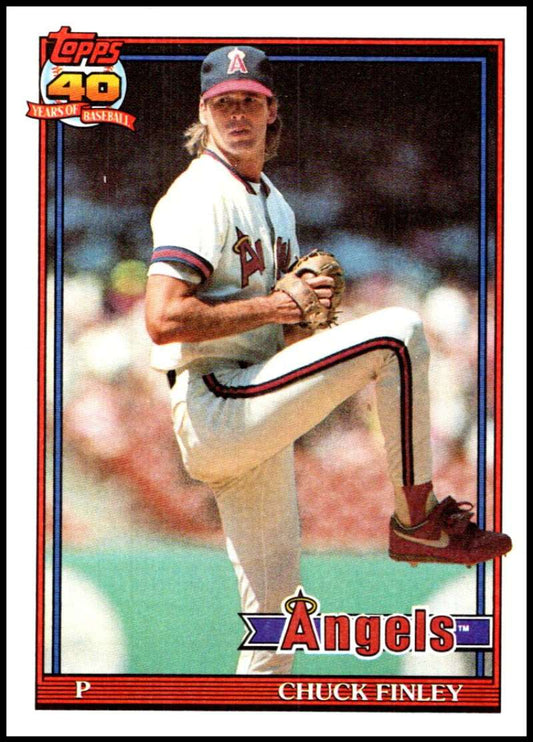 1991 Topps #505 Chuck Finley Baseball California Angels  Image 1