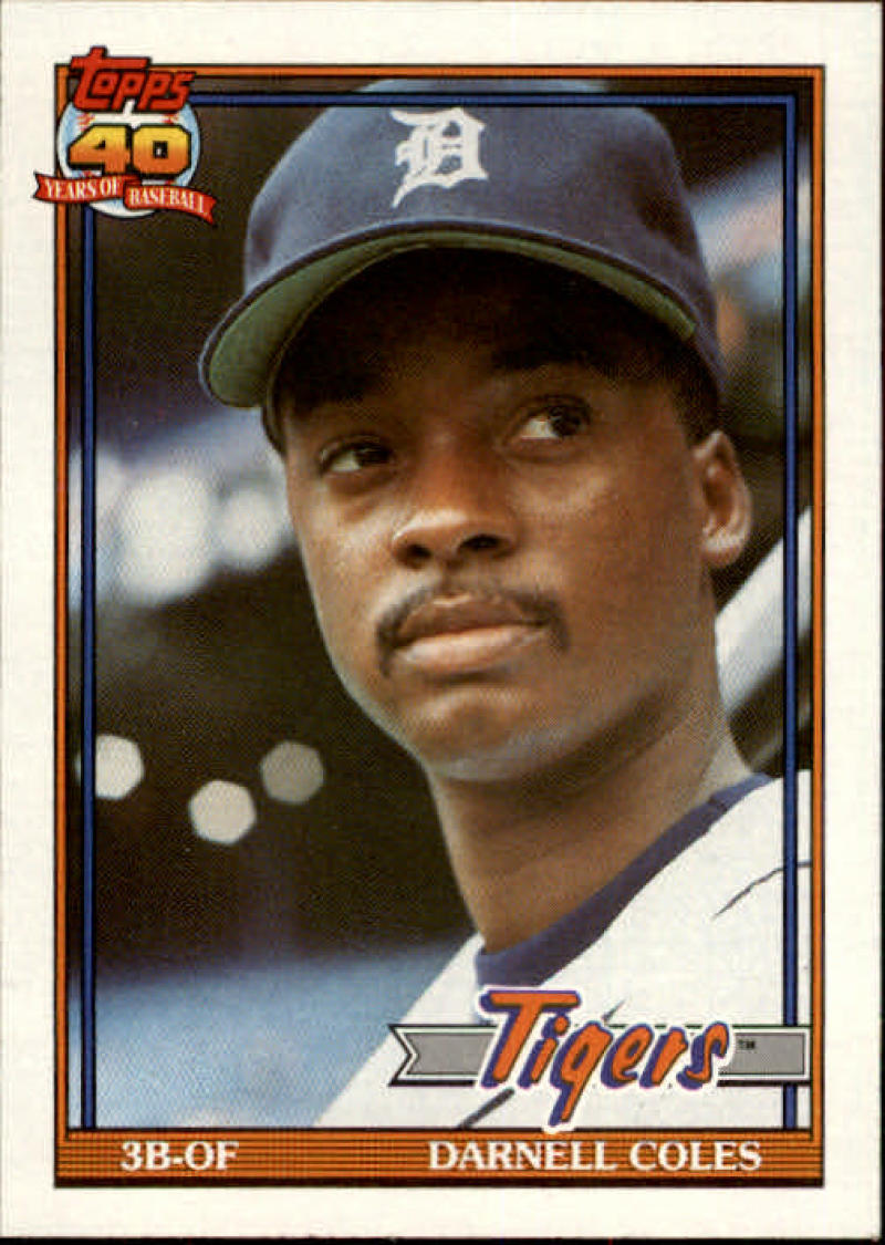 1991 Topps #506 Darnell Coles Baseball Detroit Tigers Image 1