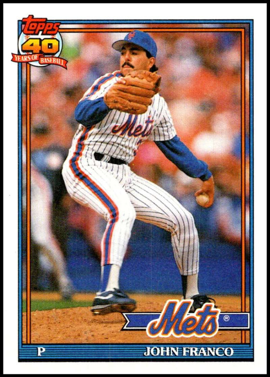 1991 Topps #510 John Franco Baseball New York Mets  Image 1