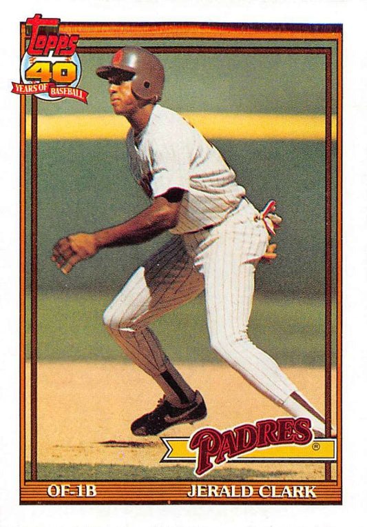 1991 Topps #513 Jerald Clark Baseball San Diego Padres  Image 1