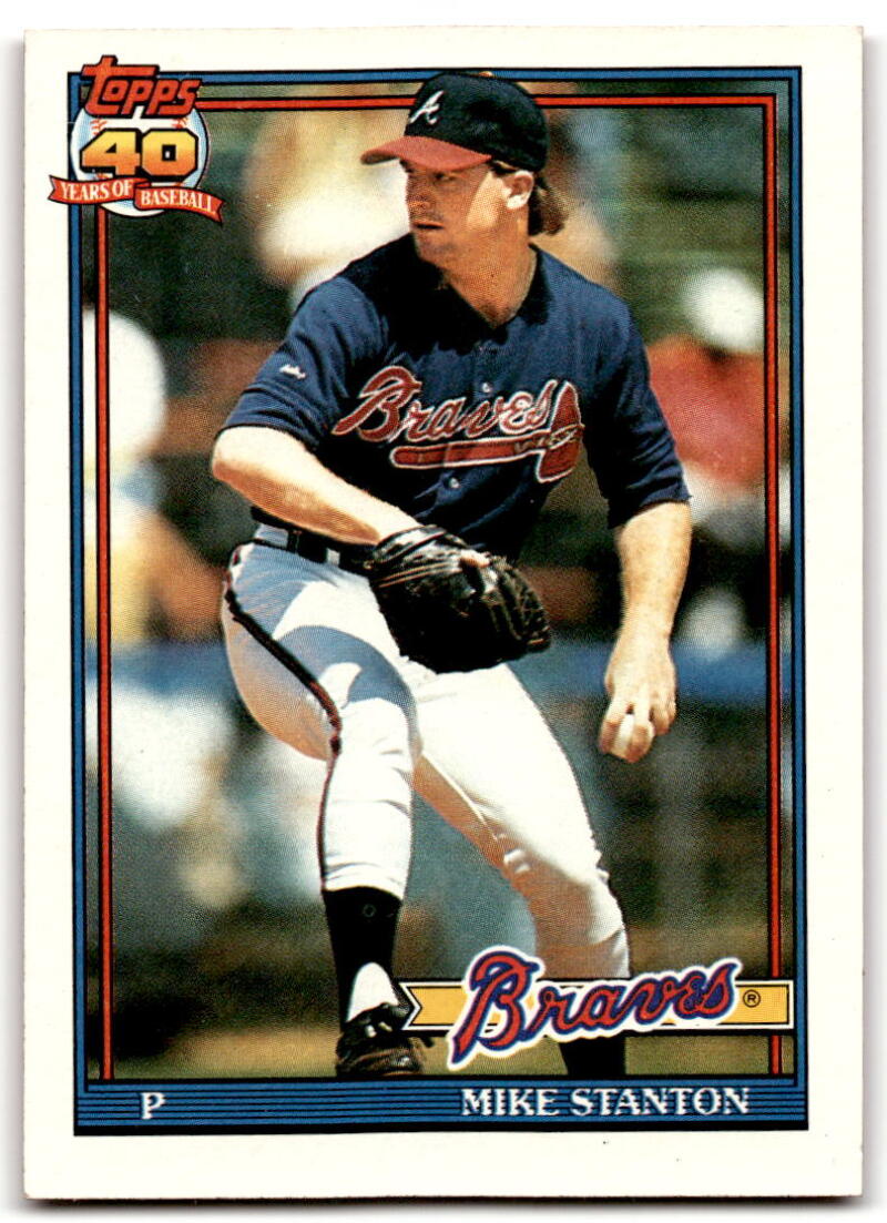 1991 Topps #514 Mike Stanton Baseball Atlanta Braves Image 1