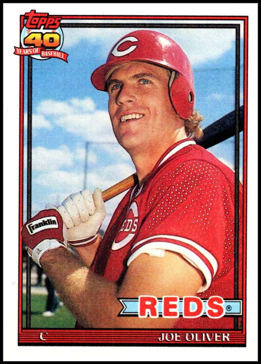 1991 Topps #517 Joe Oliver Baseball Cincinnati Reds  Image 1