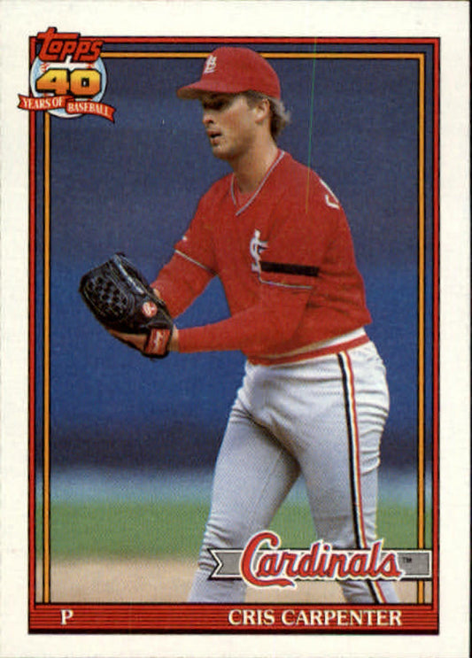 1991 Topps #518 Cris Carpenter Baseball St. Louis Cardinals  Image 1