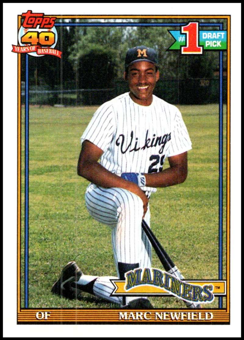 1991 Topps #529 Marc Newfield Baseball RC Rookie Seattle Mariners Image 1