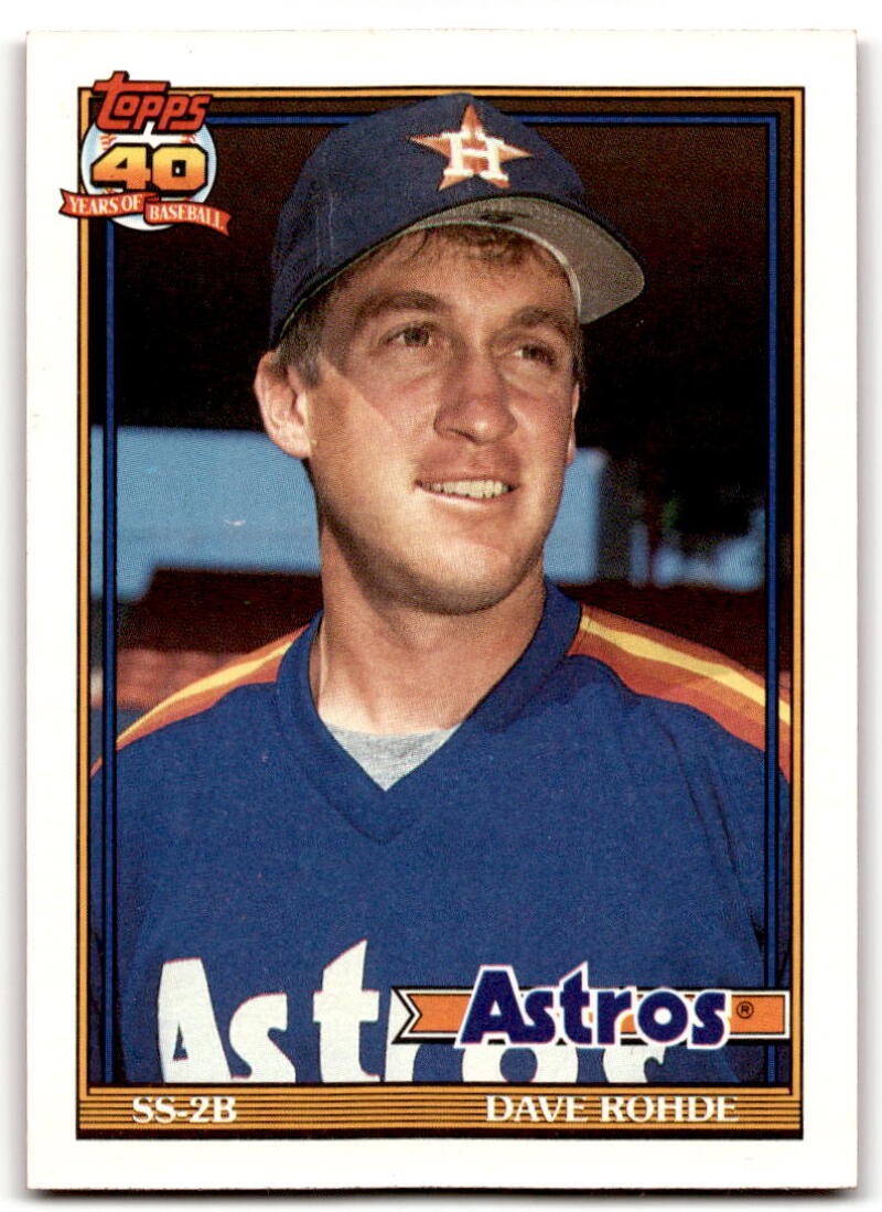 1991 Topps #531 Dave Rohde Baseball Houston Astros Image 1