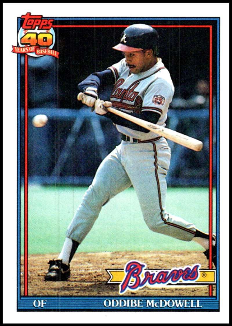 1991 Topps #533 Oddibe McDowell Baseball Atlanta Braves Image 1