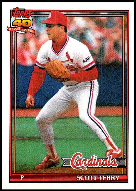 1991 Topps #539 Scott Terry Baseball St. Louis Cardinals  Image 1
