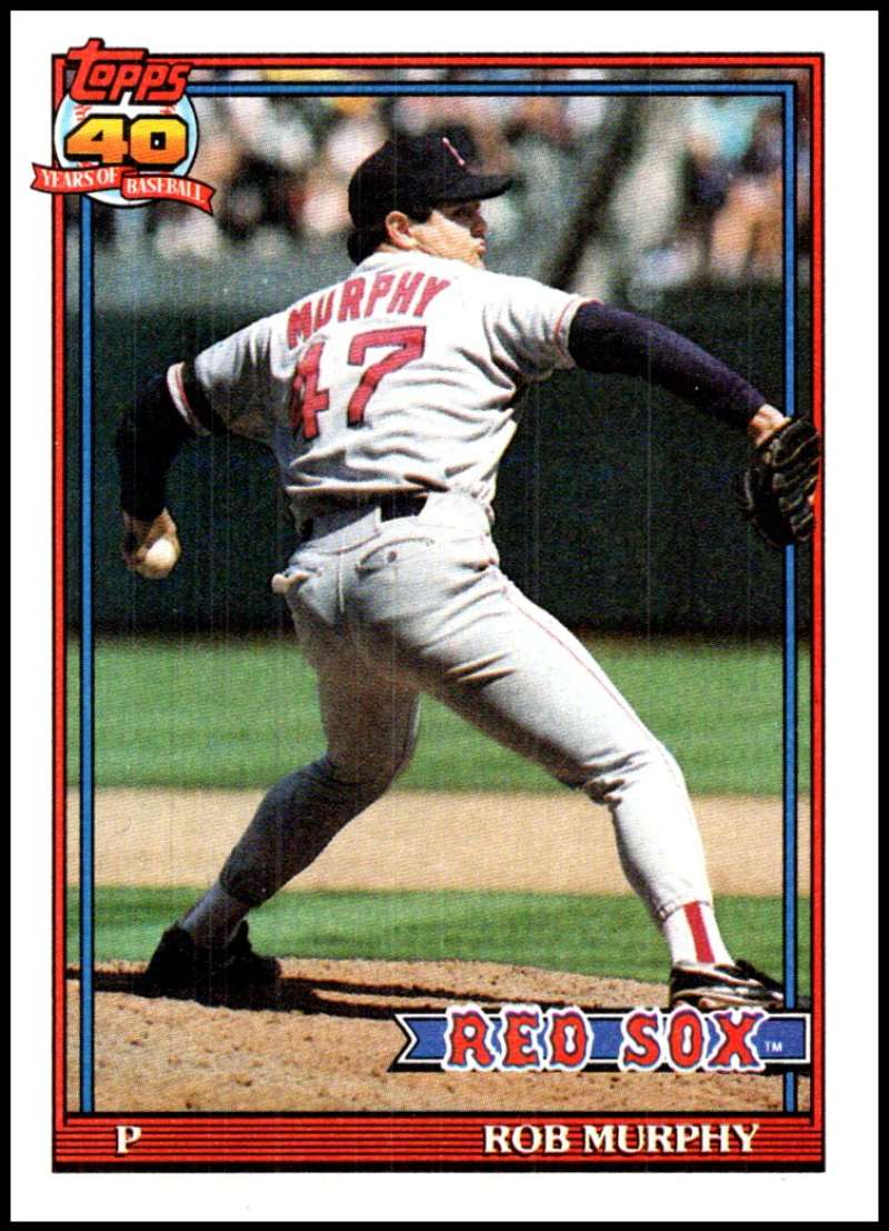1991 Topps #542 Rob Murphy Baseball Boston Red Sox Image 1