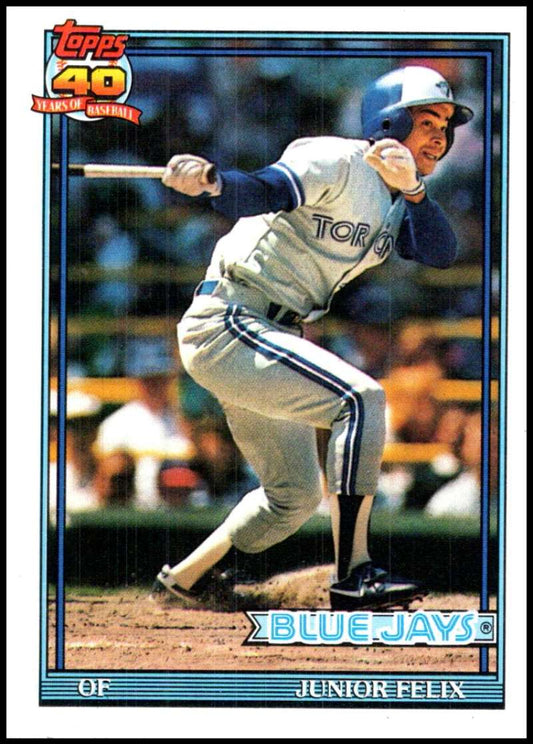 1991 Topps #543 Junior Felix Baseball Toronto Blue Jays  Image 1